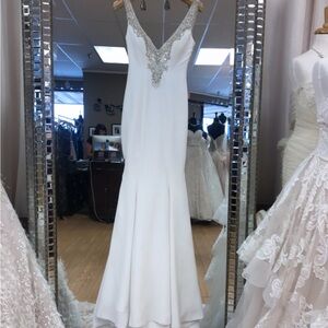 Mary’s Couture Art Deco Fit & Flare Wedding Gown